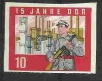 (1964-066) Марка Германия (ГДР) "Солдат"    ГДР 15 лет III Θ