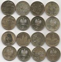 (173 175 177 179 180 183 184 186 8 монет по 2 злотых) Набор монет Польша 2009 год   UNC