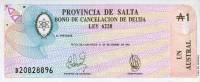 (,) Банкнота Аргентина 1986 год 1 аустраль    UNC