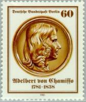 (1981-002) Марка Германия (ФРГ) "Адельберт фон Шамиссо"    200 лет рождения III O