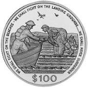 () Монета Каймановы острова 1990 год 100  ""   Биметалл (Платина - Золото)  UNC