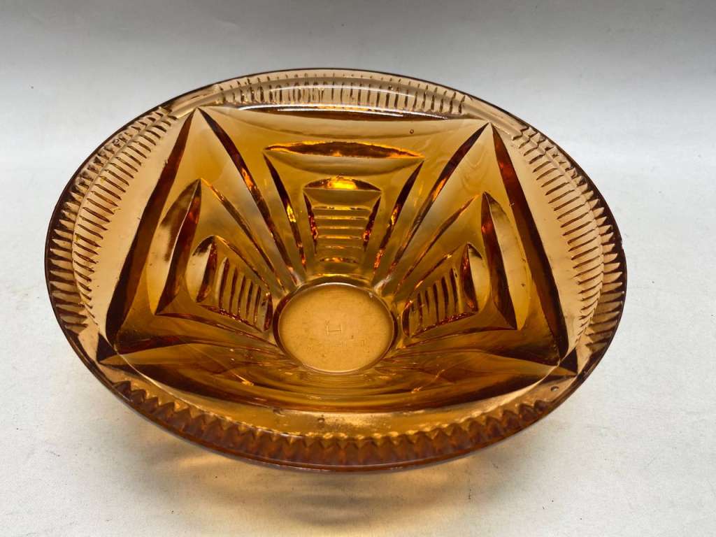 Салатник круглый цветное стекло, диаметр 21 см