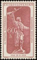 (1959-035) Марка Чехословакия "Словацкий воин" ,  III Θ