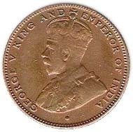 () Монета Стрейтс Сетлментс («Поселения у пролива»)  1916 год 12  ""   Бронза  UNC