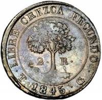 (№1840km19a) Монета Гондурас 1840 год 2 Reales