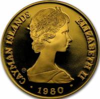 () Монета Каймановы острова 1980 год 500  ""   Биметалл (Платина - Золото)  UNC