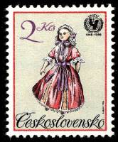 (1986-025) Марка Чехословакия "Кукла в чепчике" ,  III Θ