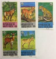 --  Набор марок Верхняя Вольта 5 шт.  Гашёные , III Θ