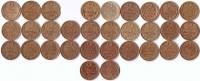 (1961-1991, 2 копейки, 31 монета) Набор монет СССР "61-63, 65-90, 91л, 91м"   VF