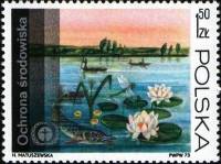 (1973-038) Марка Польша "Кувшинки"    Охрана окружающей среды III Θ