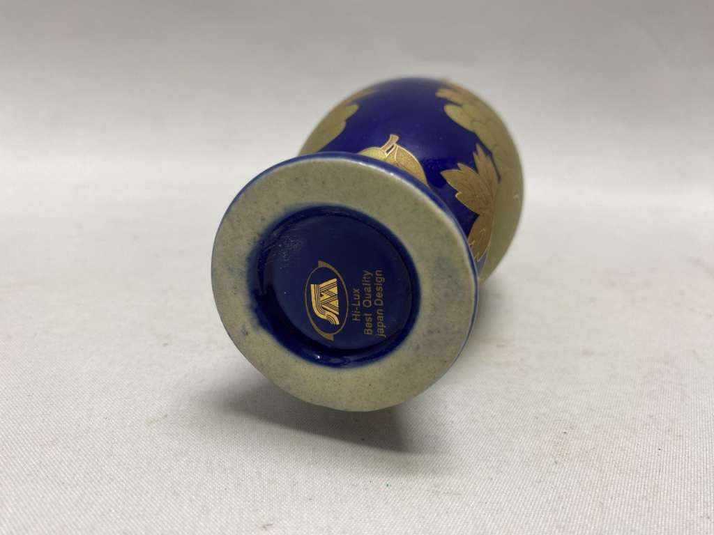 Ваза кобальт позолота Япония 14 см