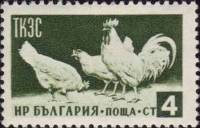 (1955-002) Марка Болгария "Куры"   Сельское хозяйство и современное строительство II Θ