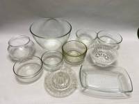 Набор посуды стекло 10 предметов, миска, креманки, соковыжималка