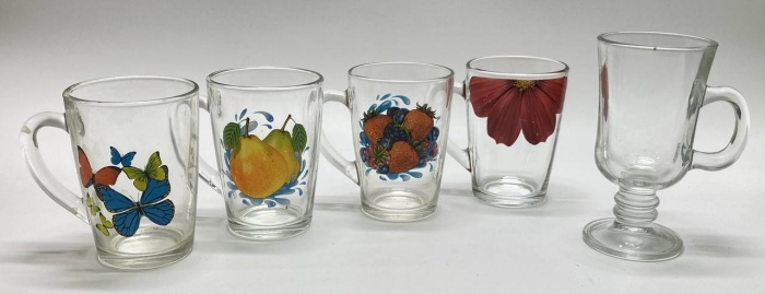 Кружки, стекло, 5 шт