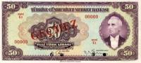 (№1947P-142 As) Банкнота Турция 1947 год "50 Turkish Lira"