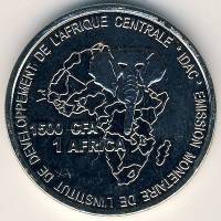 (№2005km16) Монета Габон 2005 год 1,500 CFA Francs (1 Africa) Throwing knife