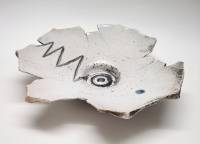 Блюдо керамика майолика оригинальной формы ручная работа