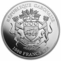 (№2014) Монета Габон 2014 год 1,000 CFA Francs (Африканский Спрингбок Проложить Желтые Кристалы)