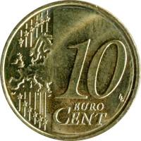 (2007) Монета Ирландия 2007 год 10 центов  2. Новая карта ЕС Северное золото  UNC