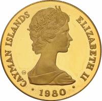 () Монета Каймановы острова 1980 год 500  ""   Биметалл (Платина - Золото)  UNC