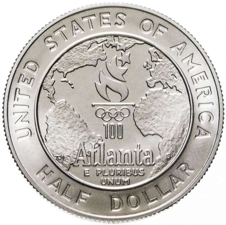 (1995s, баскетбол) Монета США 1995 год 50 центов   Олимпийские игры в Атланте Медь-Никель  UNC