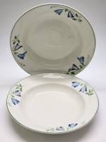 Тарелки суповые 2 шт Конаково 1940-1950-е Колокольчики ручная роспись