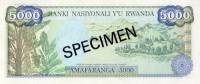 (,) Банкнота Руанда 1988 год 5 000 франков "Девушка с корзиной"   UNC