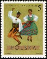 (1969-060) Марка Польша "Горалы (Татра), Краков"   Национальная одежда II O
