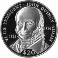 (№2000km874) Монета Либерия 2000 год 20 Dollars (6-й президент США Джон Куинси Адамс)