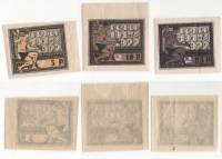 1922-036-38 Серия Набор марок 3 шт РСФСР  Октябрьская революция 5 лет III O