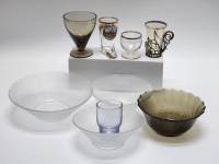 Салатники стекло 4 шт Стопка с подстаканником Рюмки Сапожок (9 редметов)