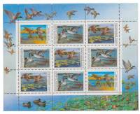 (1990-057-59) Лист марок СССР "Утки"   Утки III O