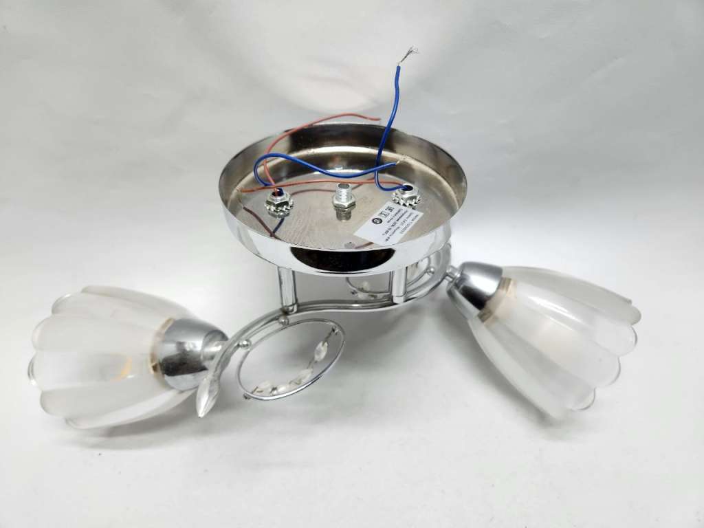 Люстра потолочная 2 плафона двухрожковая б/у