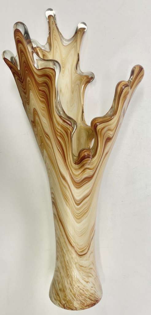 Ваза цветное стекло Гутная техника 