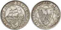 (1927a) Монета Германия (Веймар) 1927 год 5 марок   Бремерхафен 100 лет Серебро Ag 500  UNC