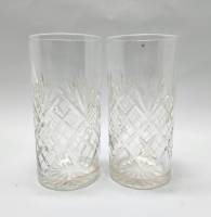 Стаканы хрусталь 2 шт  высота 13,5 см СССР (сост. на фото)