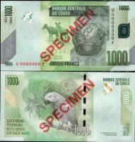 (2005 Образец) Банкнота Дем Республика Конго 2005 год 1 000 франков "Попугай"   UNC