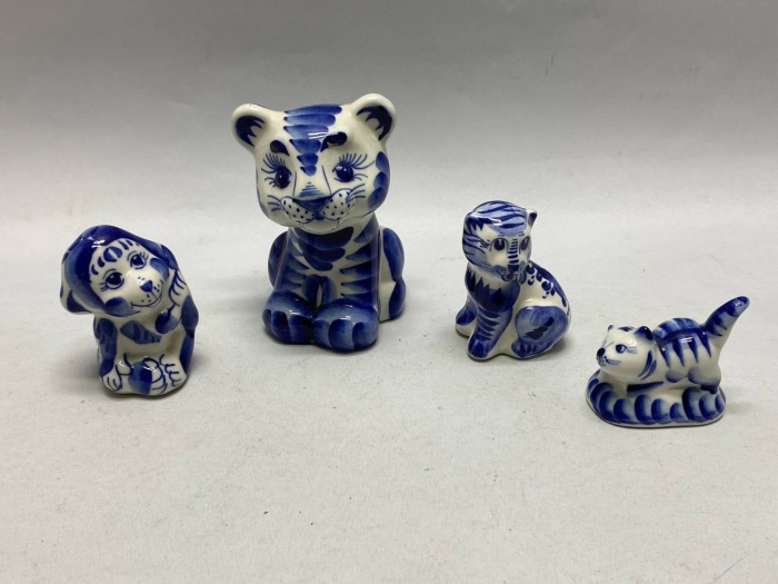 Фигурки сувенирные Гжель 4 шт котики