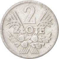 () Монета Польша 1958 год 2  ""   Алюминий  UNC