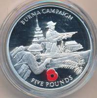 (2005) Монета Гибралтар 2005 год 5 фунтов "Война в Бирме"  Серебро Ag 925  PROOF