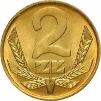 () Монета Польша 1986 год 2  ""   Латунь  UNC