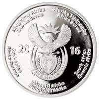 () Монета ЮАР (Южная Африка) 2016 год 2  ""   Биметалл (Серебро - Ниобиум)  UNC