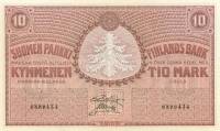 (,) Банкнота Финляндия 1918 год 10 марок    UNC