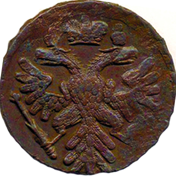 (1741) Монета Россия 1741 год 1/2 копейки  Орёл 1738 г. Деньга Медь  XF