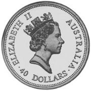 (№1995km313) Монета Австралия 1995 год 40 Dollars (Эму)