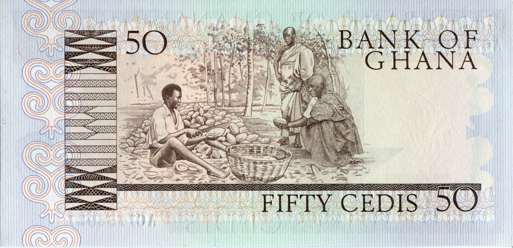 (1980) Банкнота Гана 1980 год 50 седи &quot;Старик&quot;   UNC