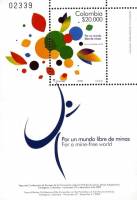 (№2009-77) Блок марок Колумбия 2009 год "За свободный от мин мир", Гашеный