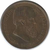 (№1873km479) Монета Бразилия 1873 год 40 Reacute;is