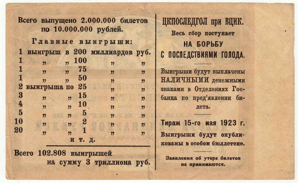 1923 Банкнота СССР 1923 год 10 рублей    VF