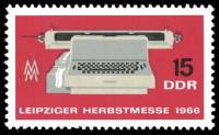(1966-053) Марка Германия (ГДР) "Печатная машинка"    Ярмарка, Лейпциг II Θ